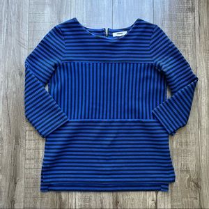 Madewell Gallerist Ponte Blue & Black Striped 3/4
Length Sleeve Shirt - Size XS